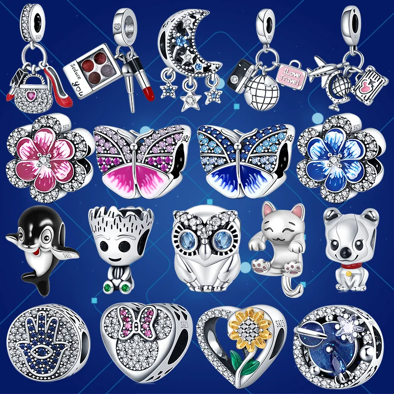 

plata charms of ley 925 original Fits original pandora bracelet 925 silver women pendant jewelry Animals hot air balloons beads