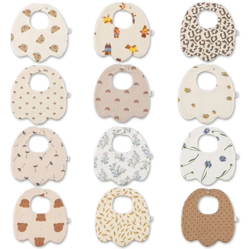 

U Shape Baby Bib Cotton Breathable Burp Cloth Summer Wrapping Bibs