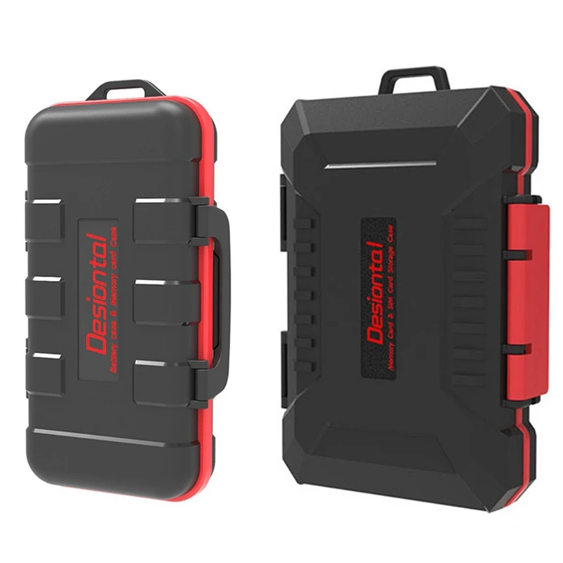 

Desiontal 2 Pcs Waterproof SD Card Holder Camera Battery Case, 104 X 71 X 22Mm & 155 X 84 X 31Mm