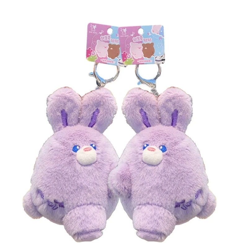 

Cartoon Plush Stuffed Toy Cute Attraction Rabbit Backpack Pendant Keychain Birthday Gifts for Boys Girls