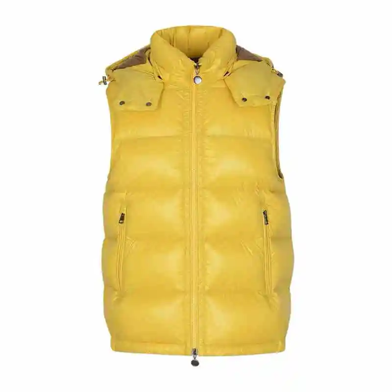 

Men's winter down vest Fill with white goose down hooded Keep warm leisure thickening waistcoat NFC containing Embroidery LOGO