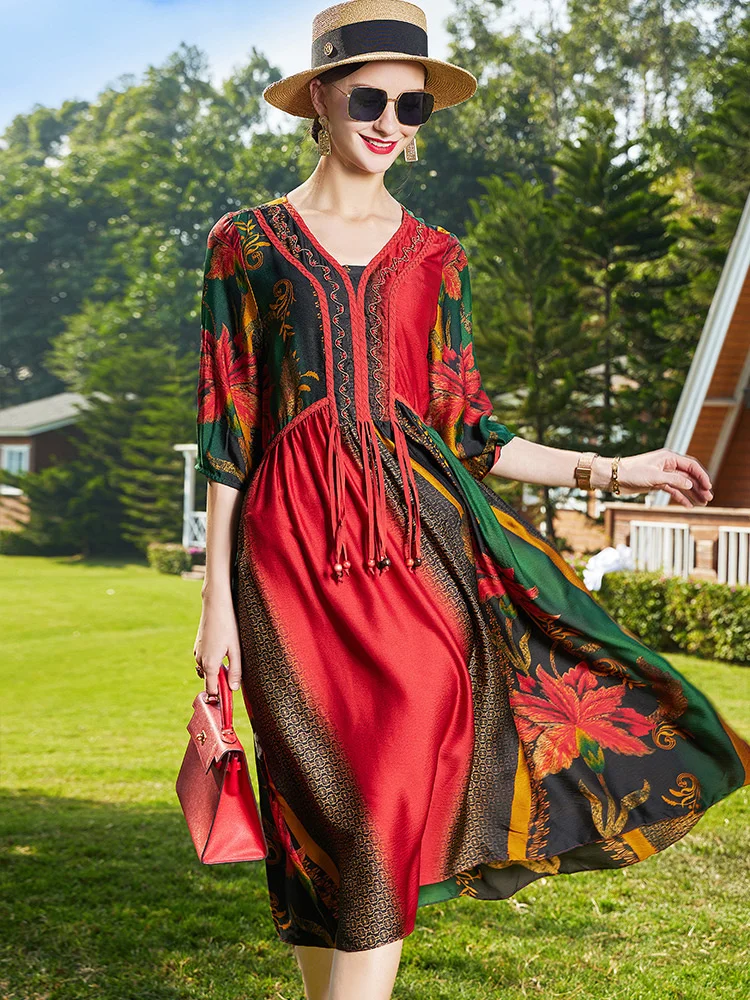 

Женское длинное платье из натурального шелка, элегантное платье для отпуска, роскошная одежда, модель TN2538, 100%