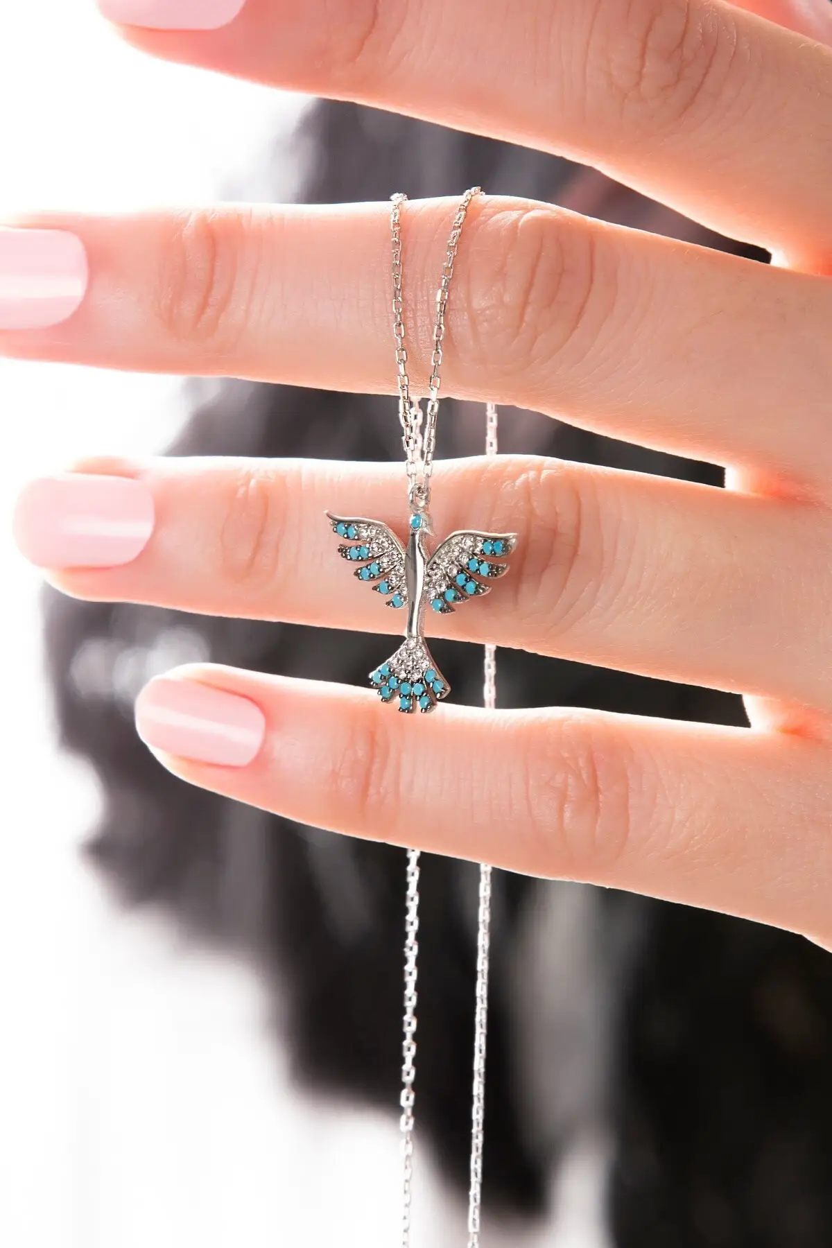 

All Pure Original 925 Sterling Silver Emerald Phoenix Necklace 2021 Accessories Fashion