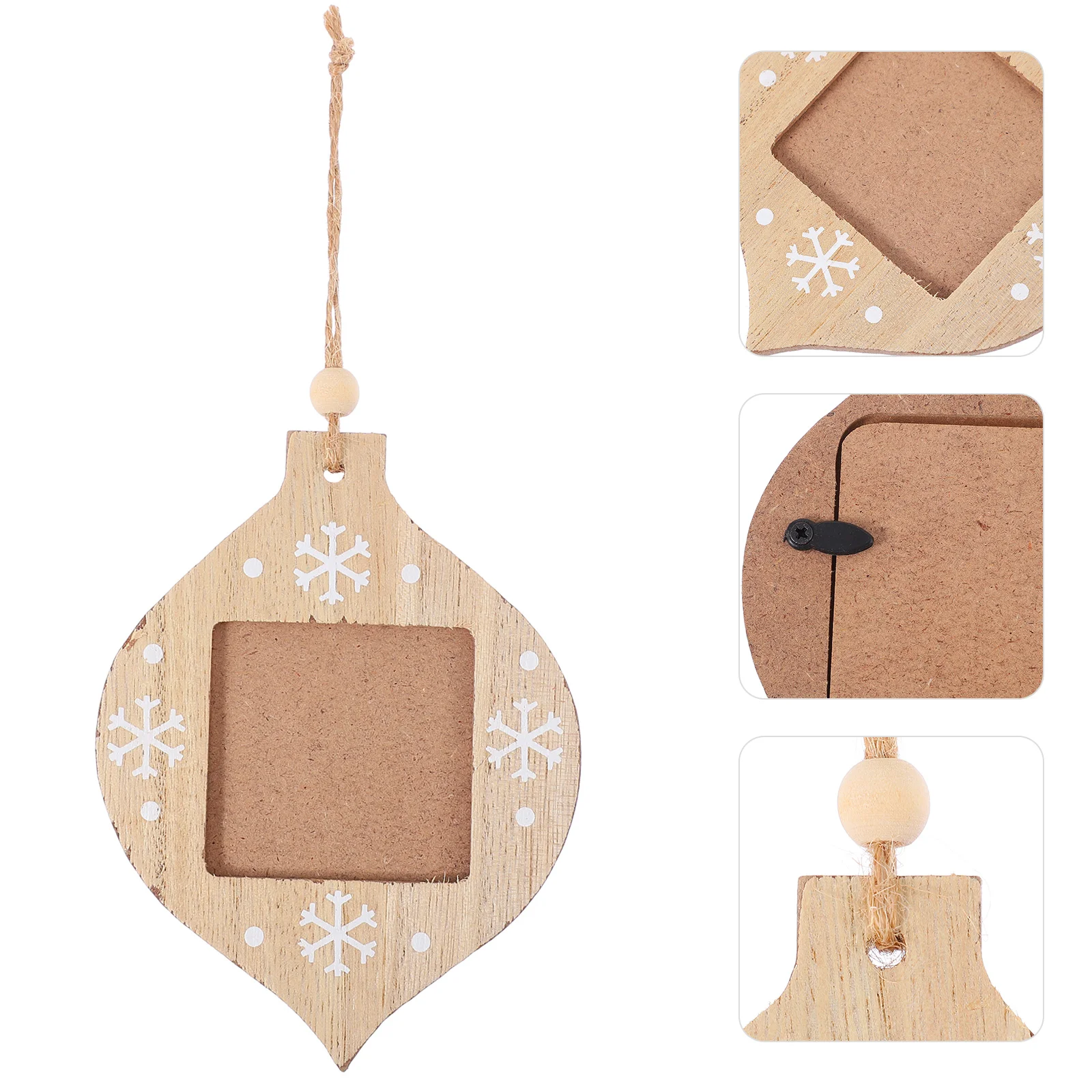 

Christmas Frame Ornaments Photo Picturestar Snowflake Family Themed Hanging Pendents Holder Memories Craft Unfinished Wood
