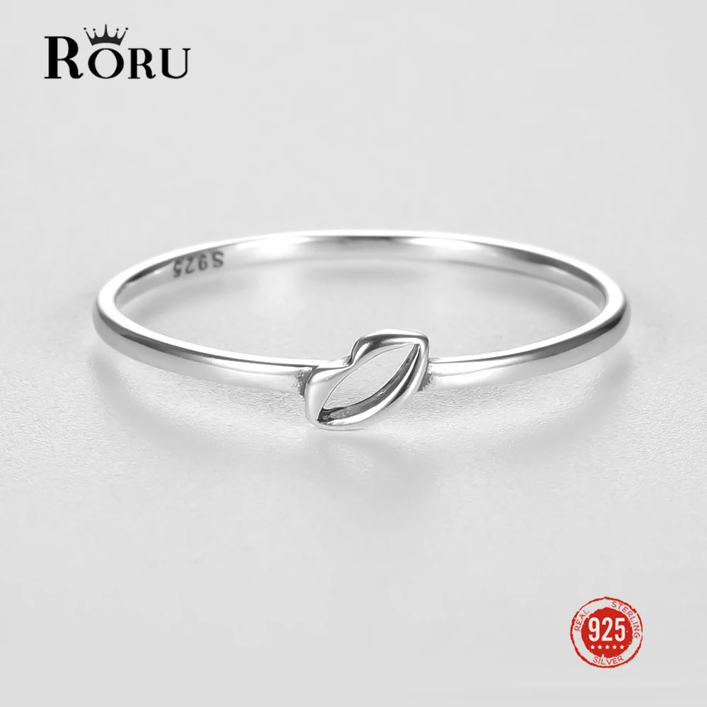 

RORU Retro 925 Sterling Silver Ring Cute Kiss Design Simple Finger Ring for Women Elegant Silver Jewelry Korea style 2022