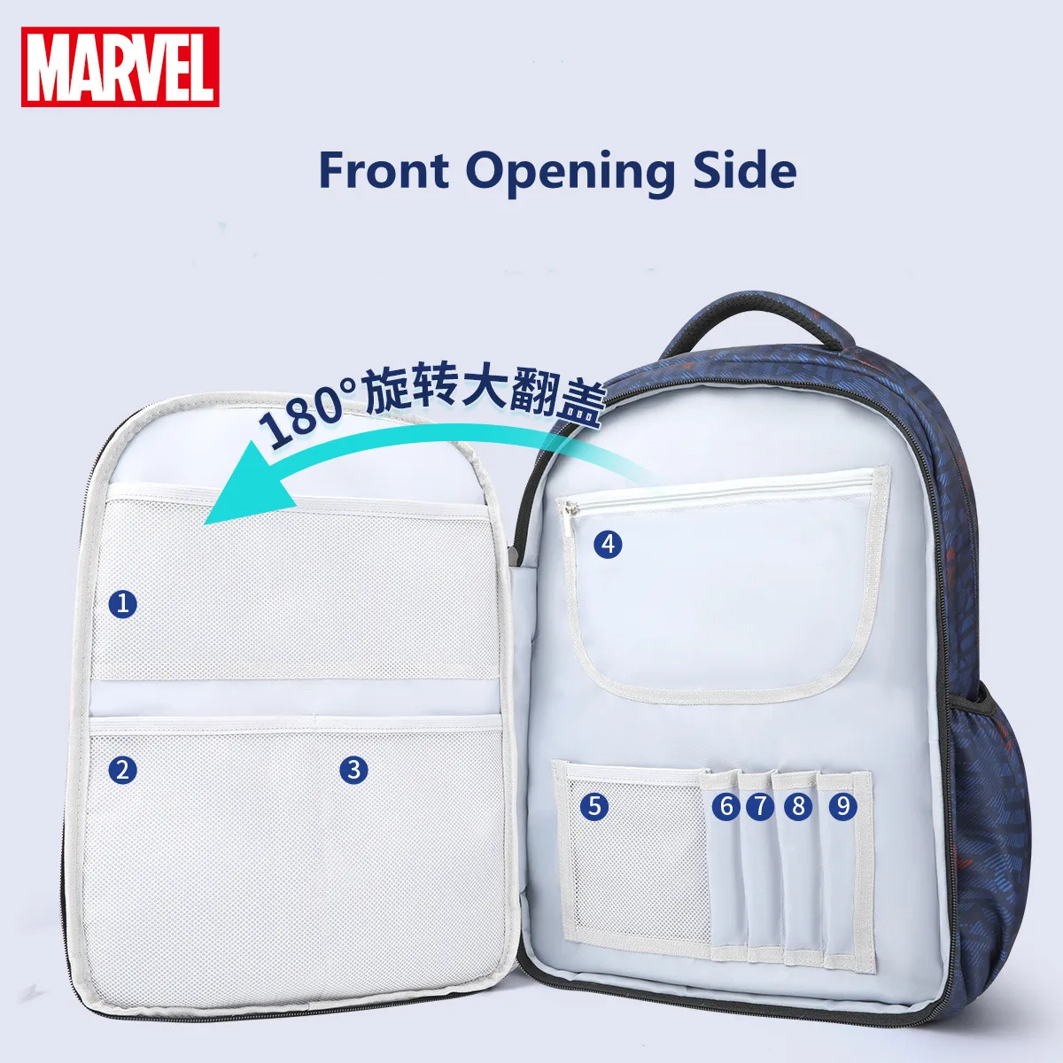 2023 Disney School Bags For Boys Grade 1-5 Primary Student Shoulder Orthopedic Backpack Iron Spider Man Captain America Mochila