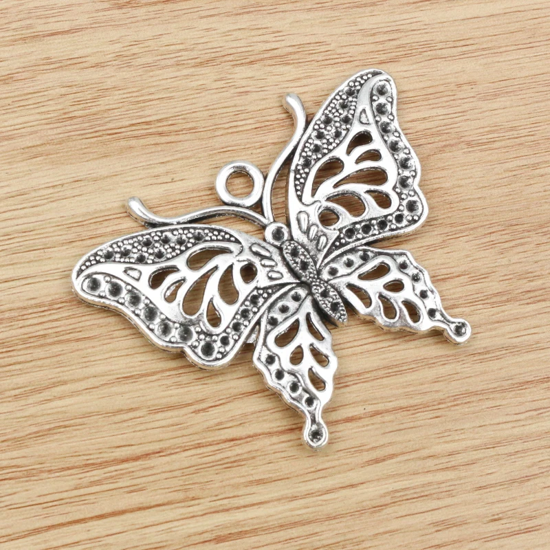 2 шт. 60x48 мм Античная Посеребренная Бабочка ручной работы Подвески Подвеска: сделай сам для браслета ожерелье