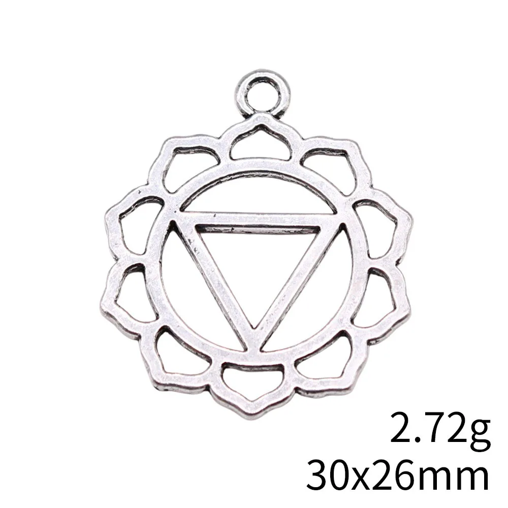 WYSIWYG 7 шт. античное серебро цвет чакра подвески кулон для самостоятельного