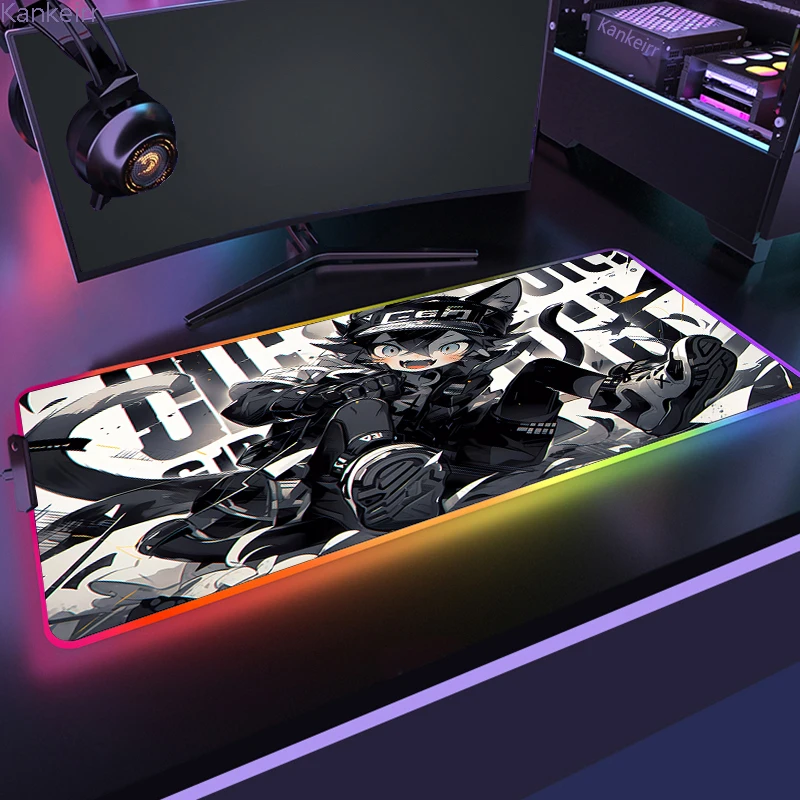 Резиновый нескользящий коврик для мыши RGB ослепительный крутой Настольный