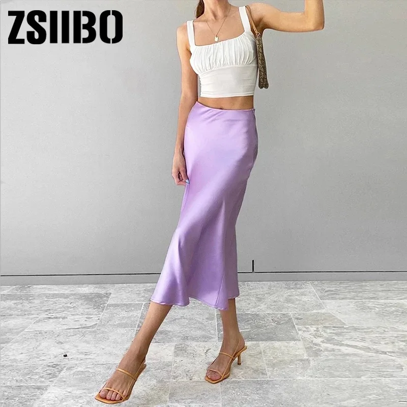 

2022 Summer Women Fashion High Waist Solid Color Skirt Ladies Stylish Skirt for Shopping Daily Wear Midi Skirt Party Skirt
