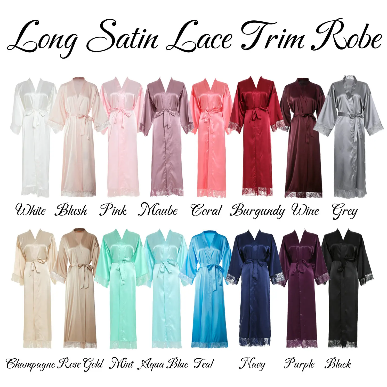 Satin Silk Bride Robe 2022 Personalised Names Custom Robe Long Robes Wedding Gift Bridesmaid Bride Dressing Gown Bridal Robes