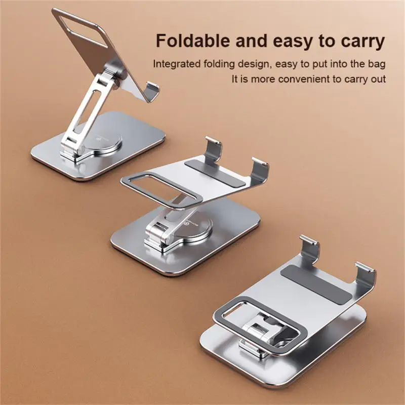 Mobile Phone Holder Aluminum Alloy Folding Bracket Lazy Desktop Bracket Multifunctional Rotating Mobile Phone Tablet Bracket