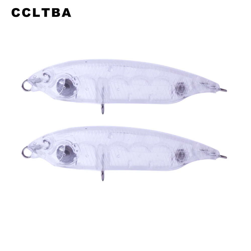 CCLTBA 10pcs/lot Blank Topwater Lure Unpainted Pencil Bait DIY Hard Wobbler Blank Fishing Tackle