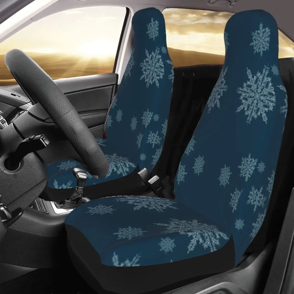 

Crystal Snowflake White Universal Car Seat Cover Waterproof Travel Cold Artistic Car Seat Covers Fiber Hunting