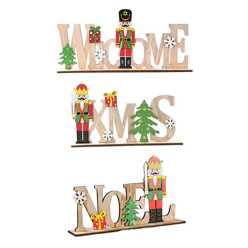 

67JE деревянные рождественские украшения с надписью «солдат»