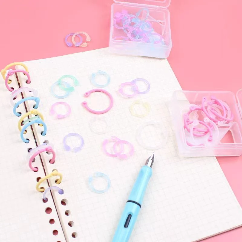 

8/16pcs Plastic Multi-Function Marker Circle Ring DIY Loose-Leaf Planner Colorful Binder Storage Book Hoop Office Binding Supply