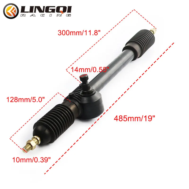 LINGQI Go Kart Металлическая рулевая рейка для квадроцикла Шестерня 315-485 мм Багги Силовая шестерня Вал для картинга UTV Запчасти для квадроцикла