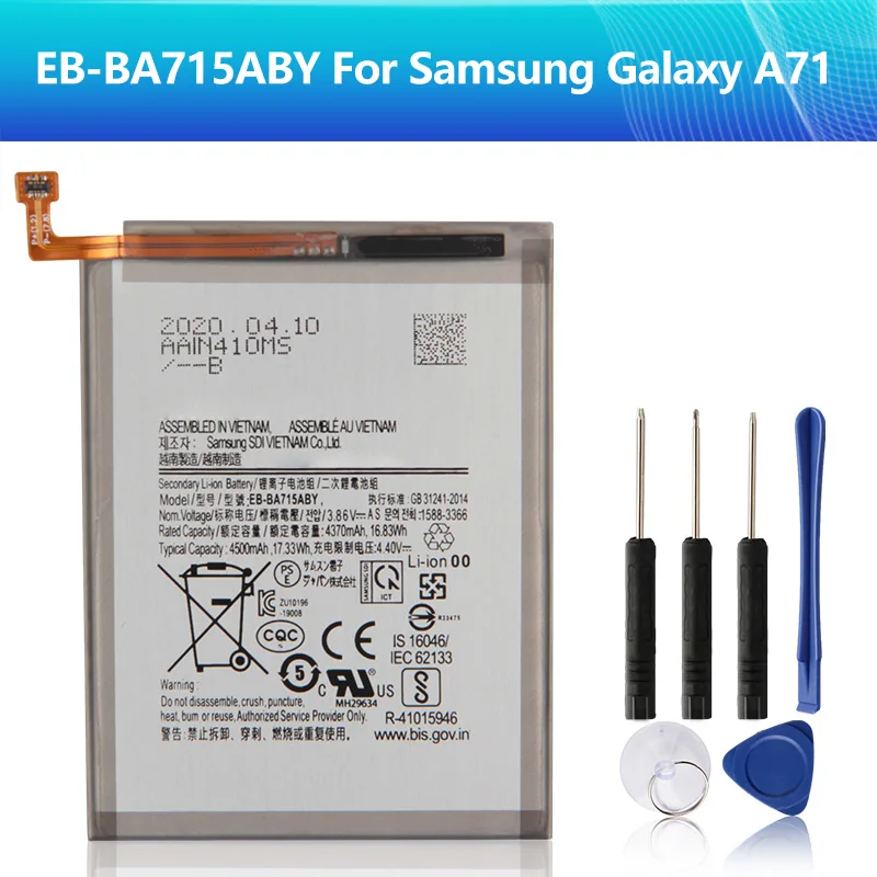 

New Battery EB-BA715ABY for Samsung Galaxy A71 SM-A7160 A7160 4500mAh Phone Replacement Battery