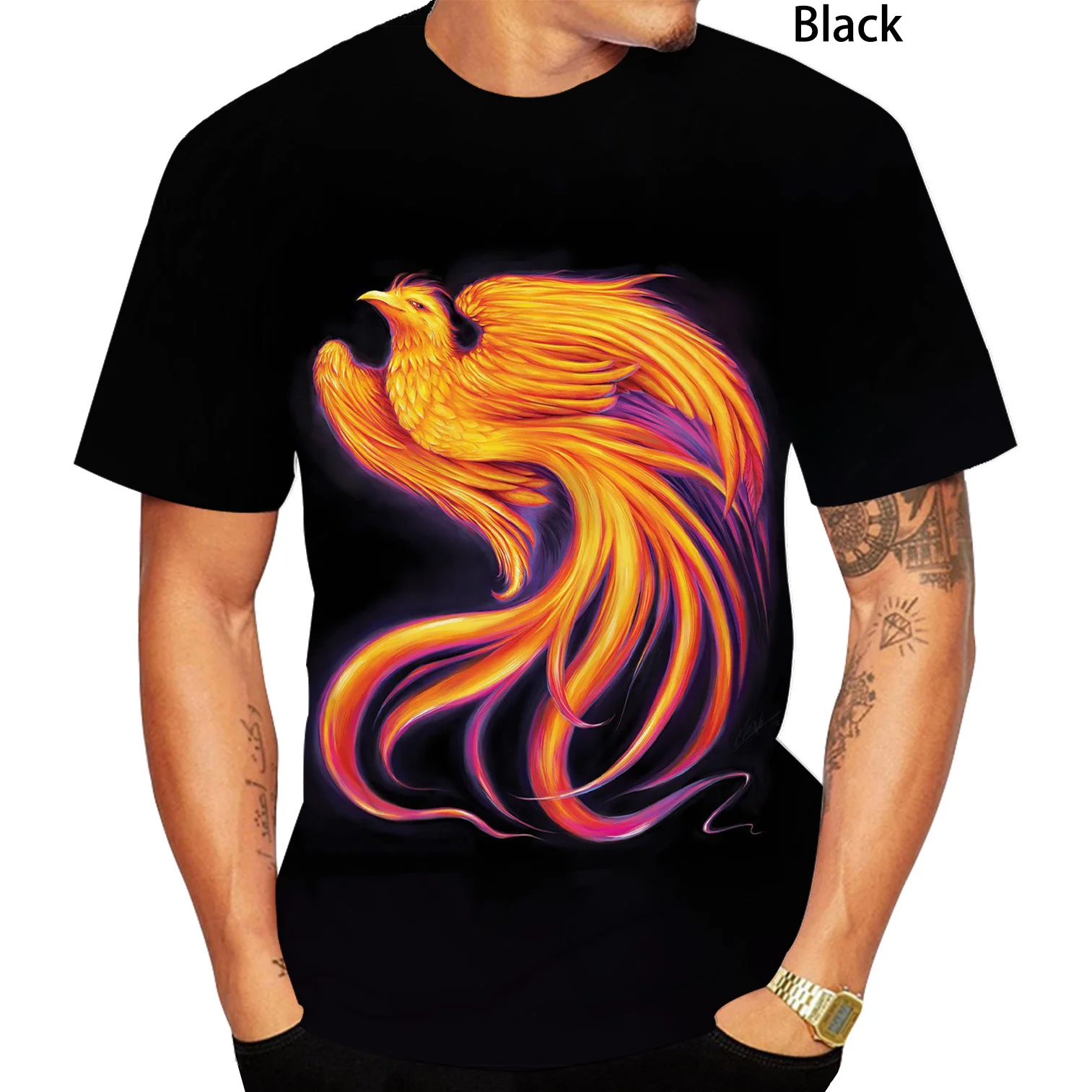 Новейшая модная 3D футболка с рисунком Феникса Мужская/женская светской птицей