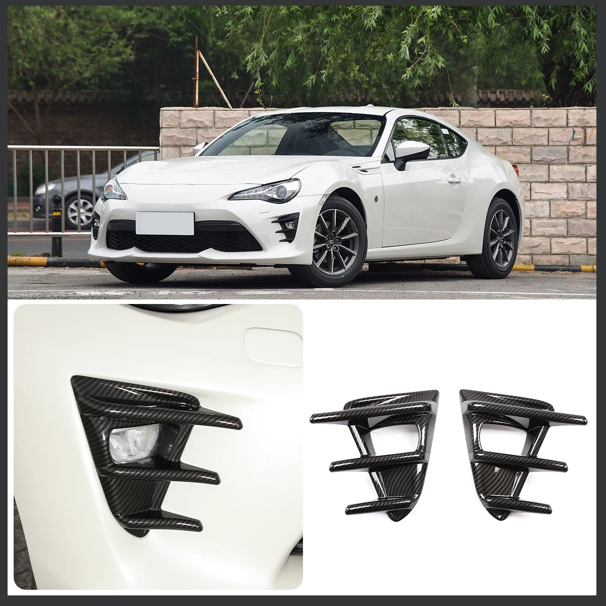 

2 Piece Set For Toyota 86 2016-2020 Car Modeling Front Fog Lamp Decorative Frame ABS Car Exterior Modification Accessories