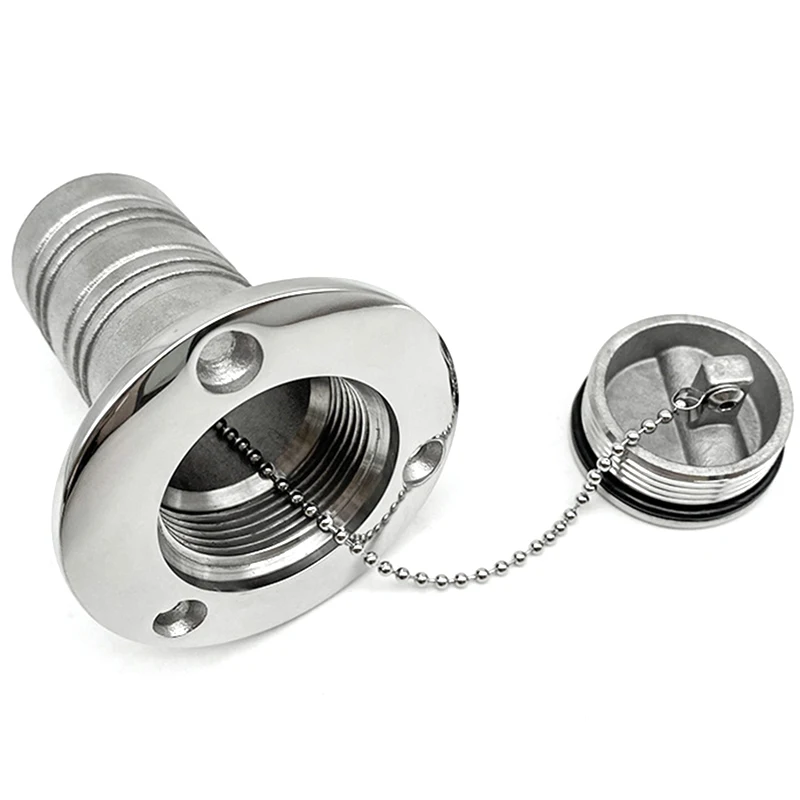 

316 Stainless Steel Boat Deck Fill Filler Port Gas Fuel Tank With Key Cap