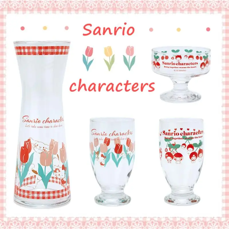 

Kuromi Sanrio плюшевый Коричный мой Мелоди Китти кавайный мультяшный милый тюльпан стеклянный набор аниме плюшевые игрушки для девочек подарок н...