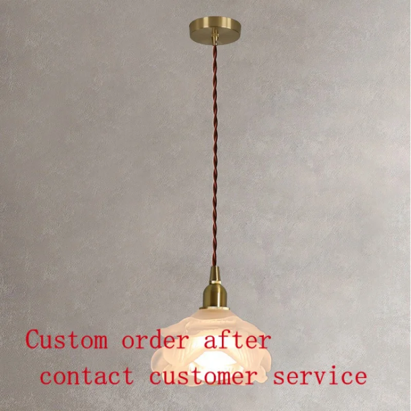 

Modern Brass Glass Small Pendant Light Simple Modern Bedside Balcony Crystal Light Aisle Hallway Corridor Lamp