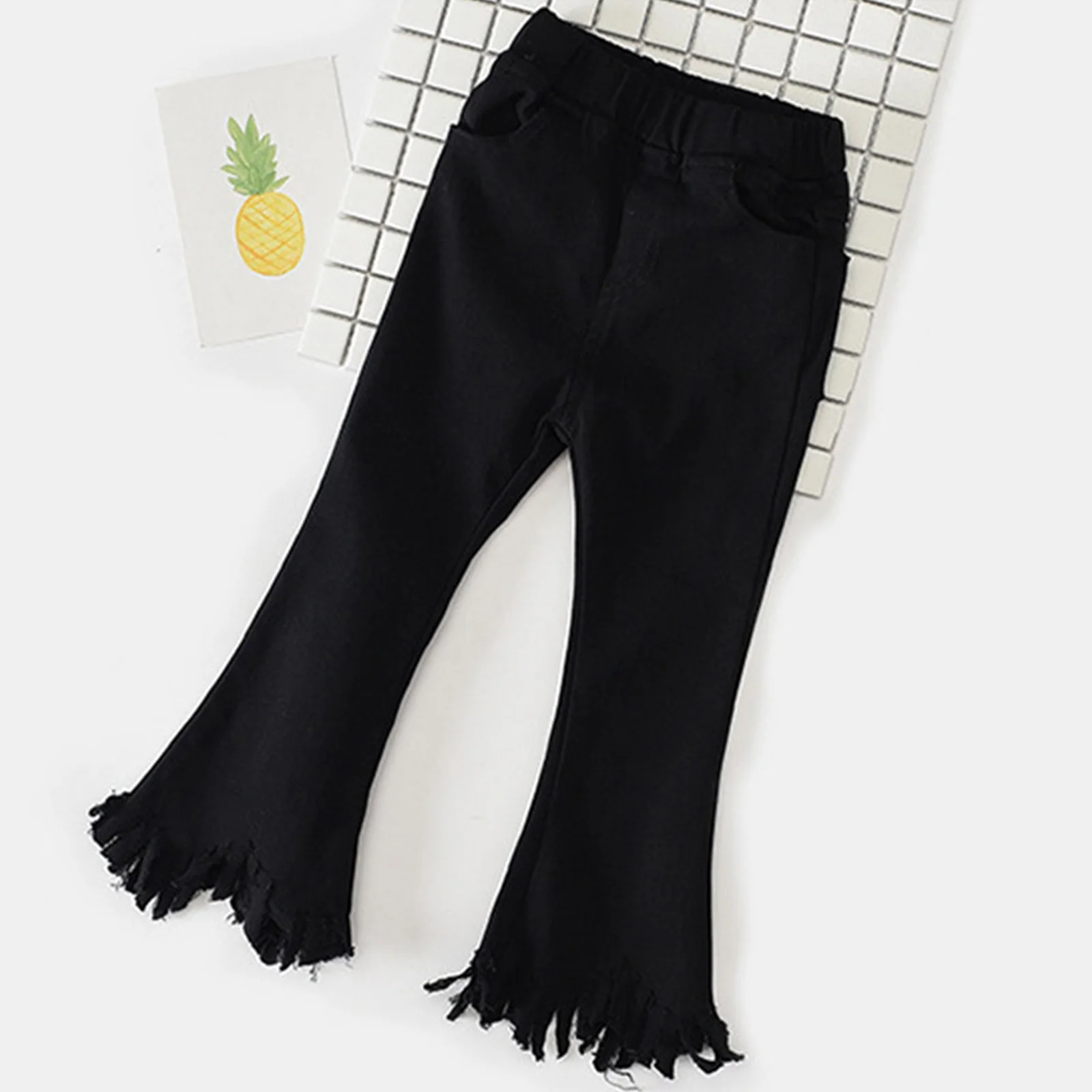 

Брюки Детские однотонные облегающие до щиколотки с поясом на резинке