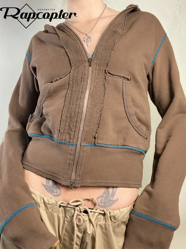 

Пальто женское осеннее на молнии с капюшоном и карманами