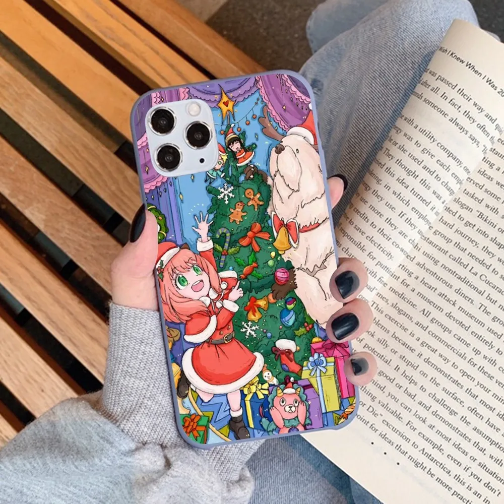 Чехол для телефона Kawaii Anime SPY FAMILY Anya Forger IPhone 14 11 12 13 Mini Pro Xs Max 8 7 6 6S Plus X XR однотонный