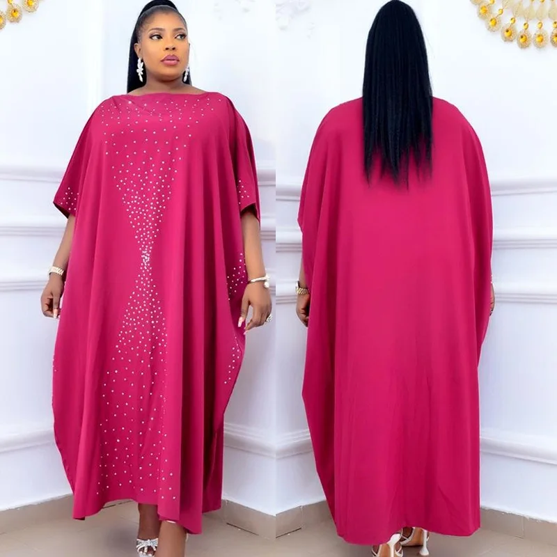 

[Spot] New 2022 Spring African Temperament Hot Drill Plus Size Women's Kaftan Dress