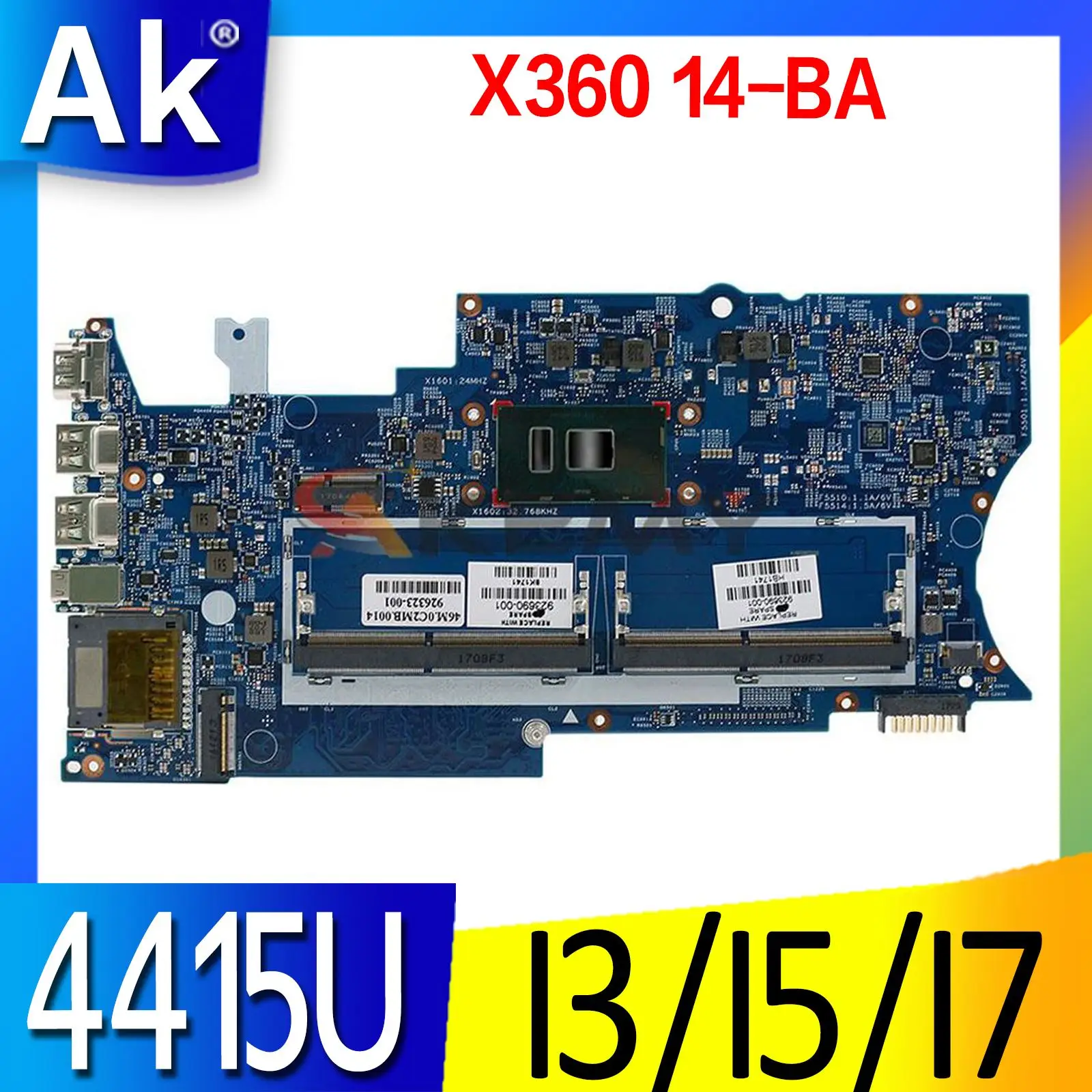 

For HP Pavilion X360 14-BA Laptop Motherboard Mainboard with 4415U I3 I5 I7 7th Gen CPU UMA 16872-1 Motherboard