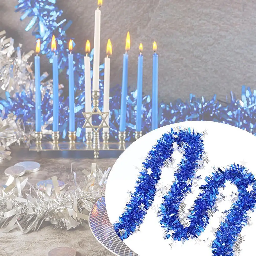 

Синяя фольга из ротанга, мишура, стреймер, рождественские товары, украшения, подвесное украшение, гирлянда, дерево T5o8