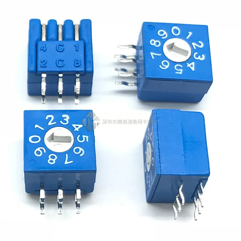 

0-9 rotary coding switch 10-bit PCB vertical side transfer code switch 8421C positive code 3:3 switch ERD8