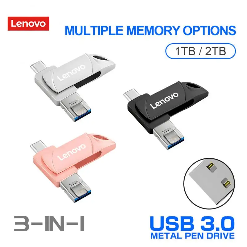 

Lenovo 2TB Metal USB3.0 Pen Drive 1TB 512GB 256GB USB Flash Drives 128GB High Speed Pendrive Waterproof Flash Disk Wedding Gifts