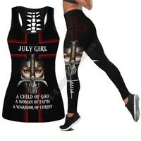 a child of god jesus 3d printed tank toplegging combo outfit yoga fitness soft legging summer women for girl july december