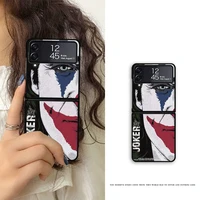 fashion dc heroes clown joker phone case for samsung z flip 1 2 3 4 5g zflip3 zflip4 flip3 flip4 f7110 f720f for galaxy cover
