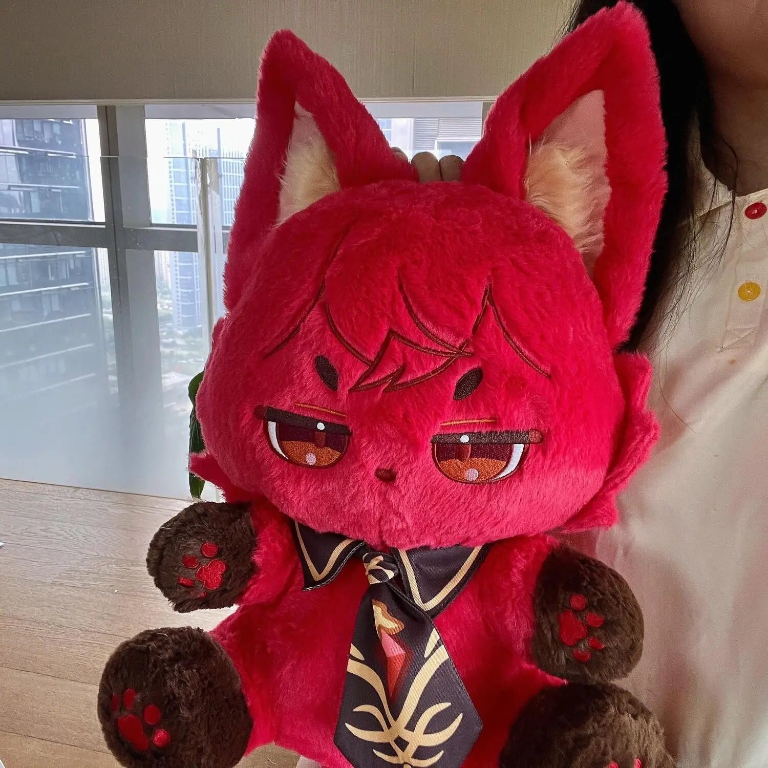 

45cm Anime Game Genshin Impact Diluc Ragnvindr Cute Cat Plush Dolls Toy Cartoon Stuffed Cushion Bed Pillow Cosplay Birthday Gift