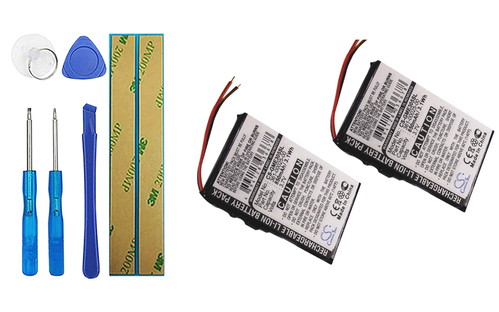 

2 упаковки, 305 мА аккумулятор для Garmin Edge 361 00025--00