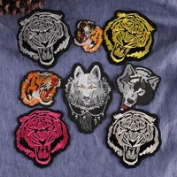 mixed 8pcslot animal tiger wolf patches color sewn embroidery iron on applique clothing handmade diy garment decor accessories