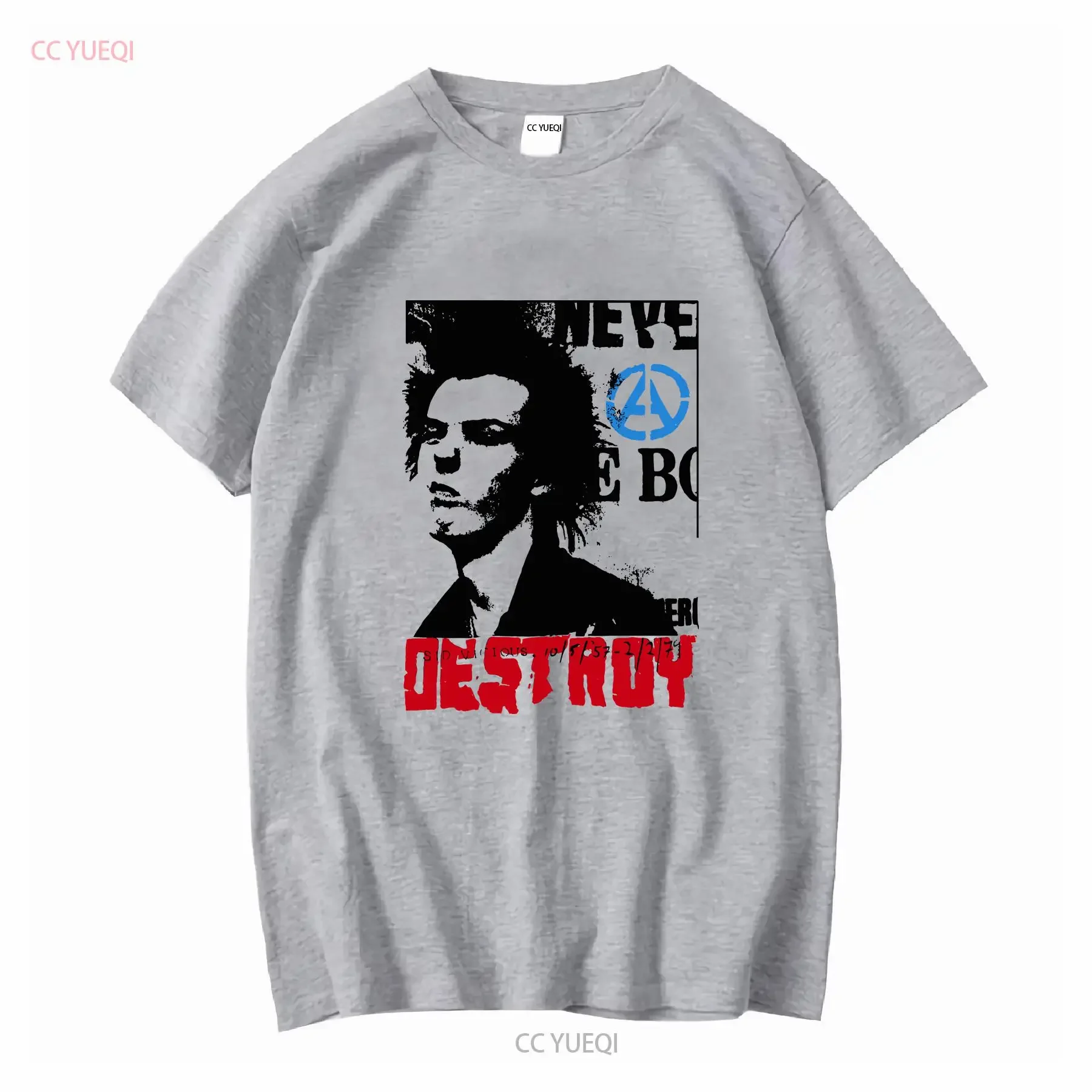 Фото Мужская панк-футболка SID DESTROY SEDITIONARIES 1977 VICIOUS ROCKER LONDON S-5XL с длинными или короткими рукавами, винтажная, стильная, с эффектом потертости. №3
