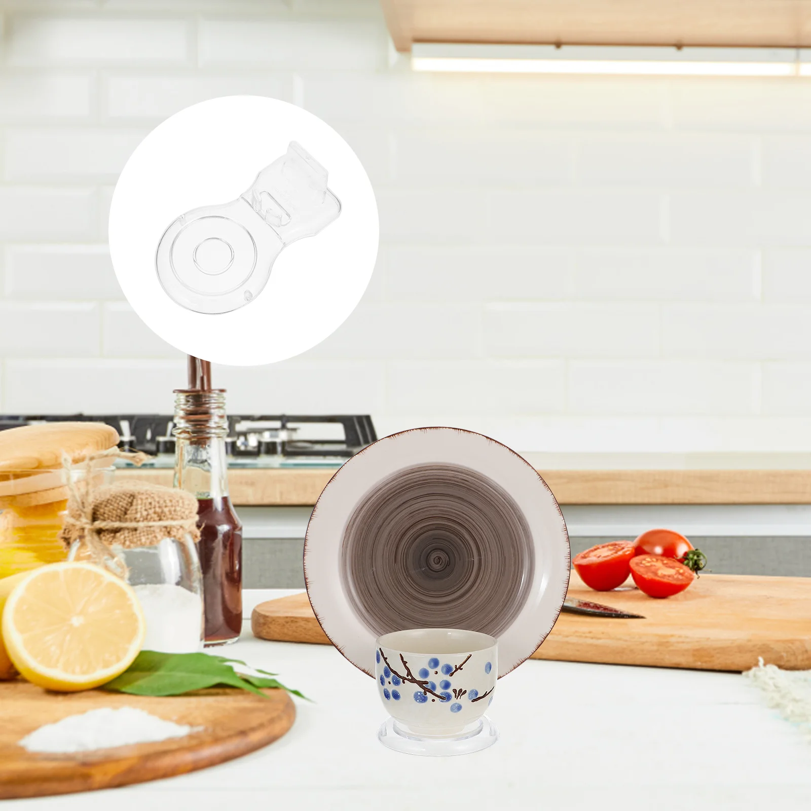 

1pc Acrylic Coffee Cup Display Rack Saucer Show Stand Water Cup Display Holder