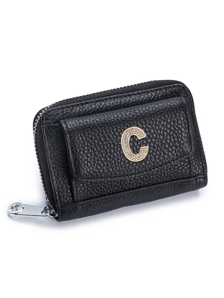 

Индивидуальные персонализированные Кошельки для монет с именем клиента из первого слоя воловьей кожи, легкие и компактные художественные фразы