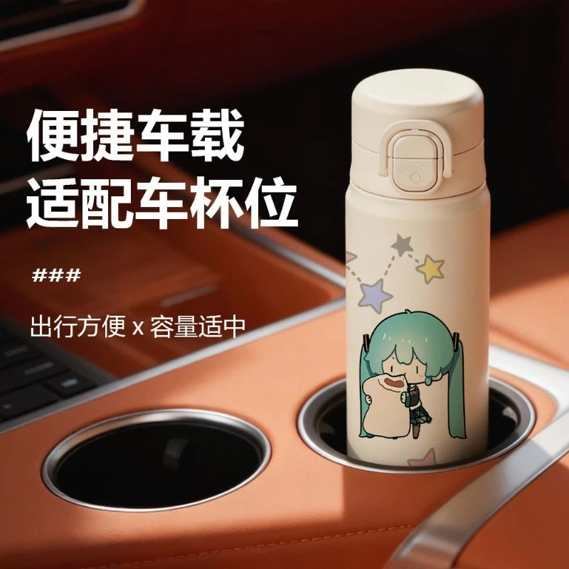 Фото Hatsune Miku, высококачественная милая креативная изолированная чашка из нержавеющей стали, студенческая персонализированная портативная бутылка для воды большой емкости №2