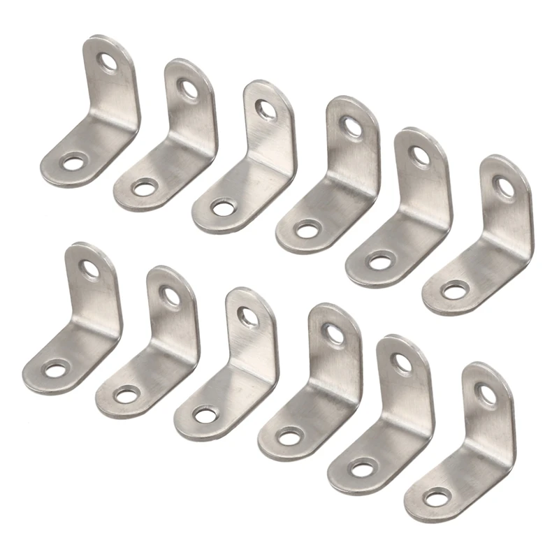 

12 Pcs 30X30mm Metal Corner Brace Joint Right Angle Bracket Silver