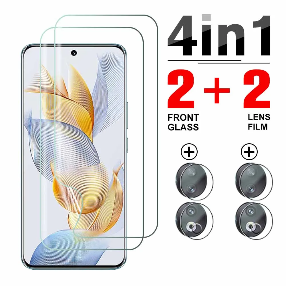

Front Screen Hydrogel Film 4in1 For Honor 90 5G Camera Lens Protector Honar Xonor 90 Honor90 Not tempered Glass 6.7inch REA-AN00