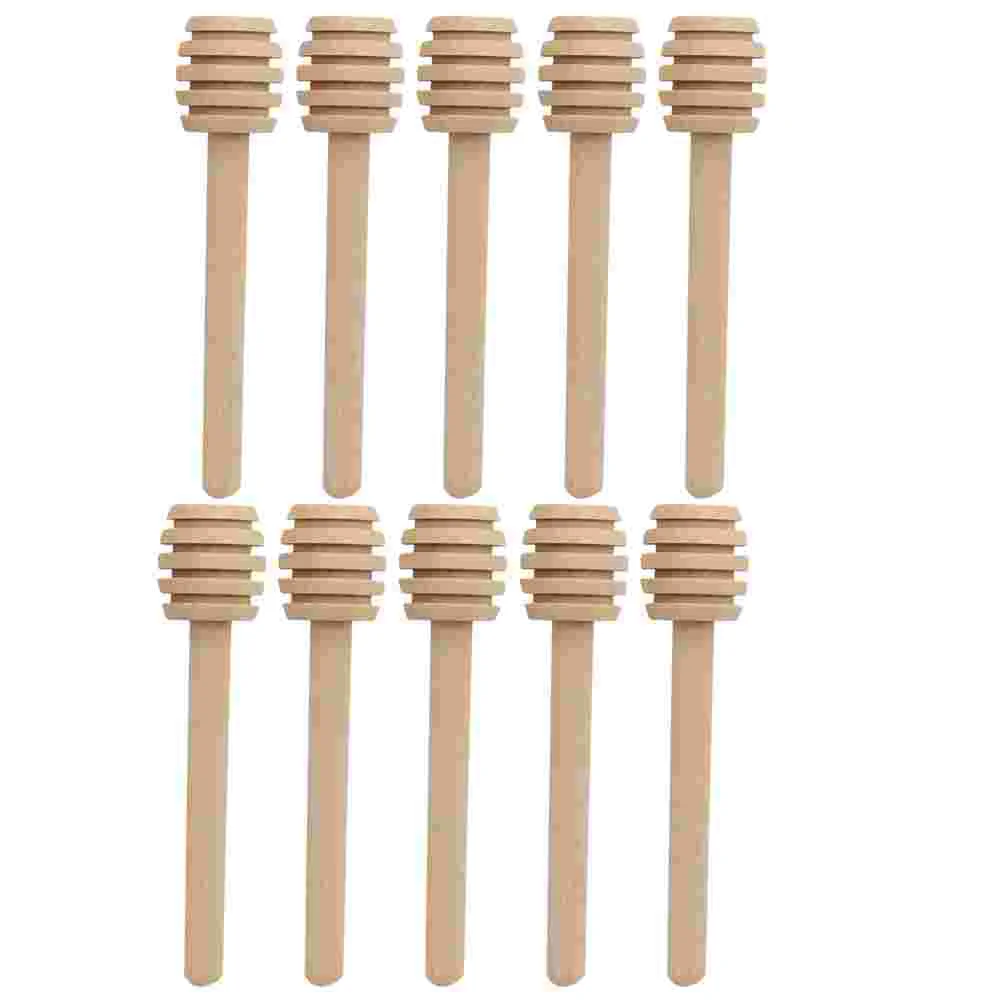 

10pcs Wooden Honey Mixing Stirrers Honey Dipper Sticks Household Honey Rods Coffee Stirring Rods