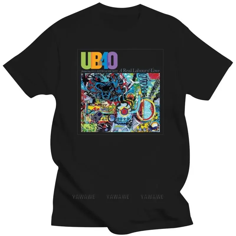 Черная футболка для мужчин летняя брендовая UB40 Tour Cancan 13 Подростковая хлопковая