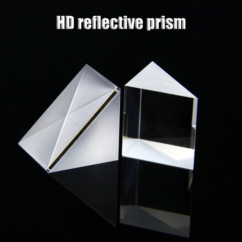 

10x10x10mm Triangular Prism K9 Optical Prisms Glass Physics Teaching Refracted Light Spectrum Rainbow Children Students Present