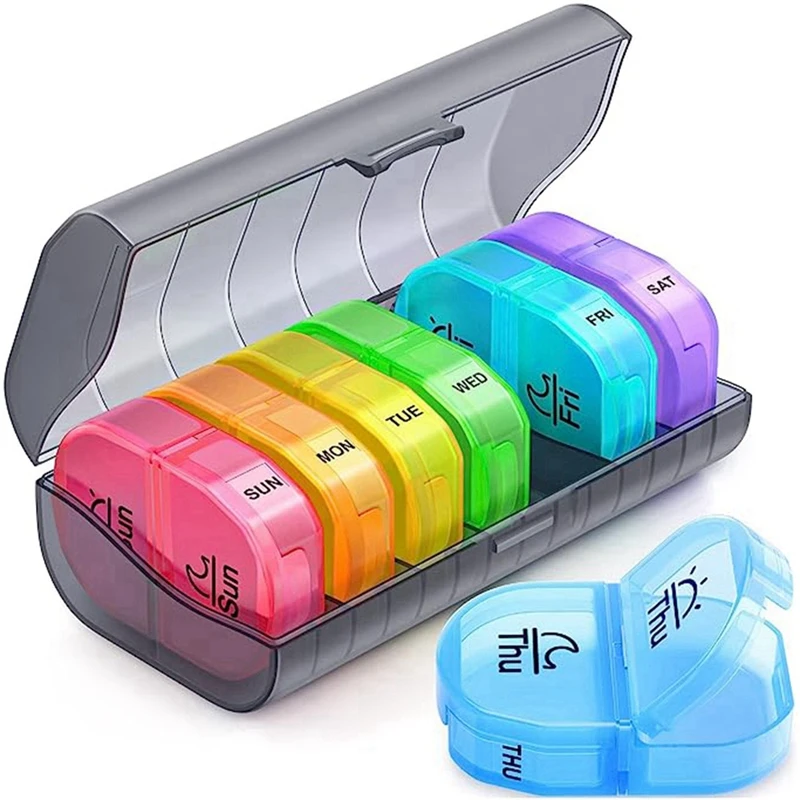 

Pill Organizer With 7 Detachable Pill Case To Hold Medicine, Medication, Vitamins And Fish Oils
